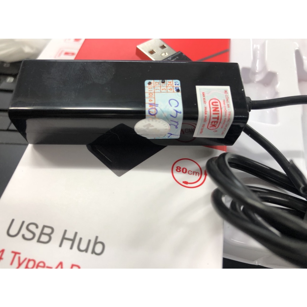 Hub USB 2.0 UNITEK 1 Ra 4 Cổng - Dây Dài 80cm UNITEK Y-2140 - Chính Hãng 100%