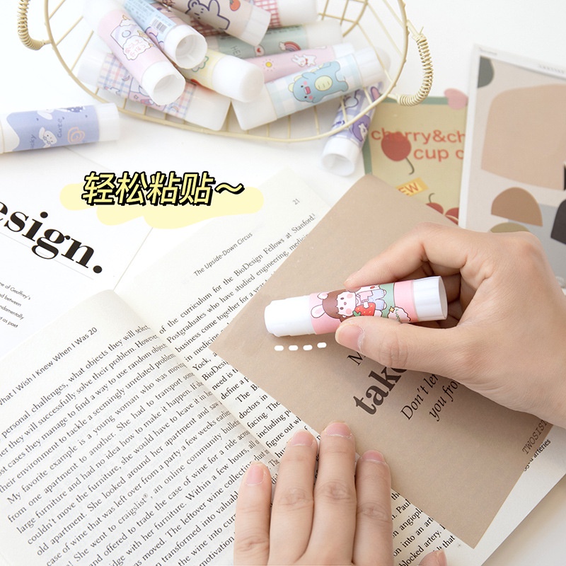 Keo dán màu trơn họa tiết hoạt hình DIY cho học sinh