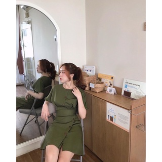 Đầm đắp chéo nút dừa