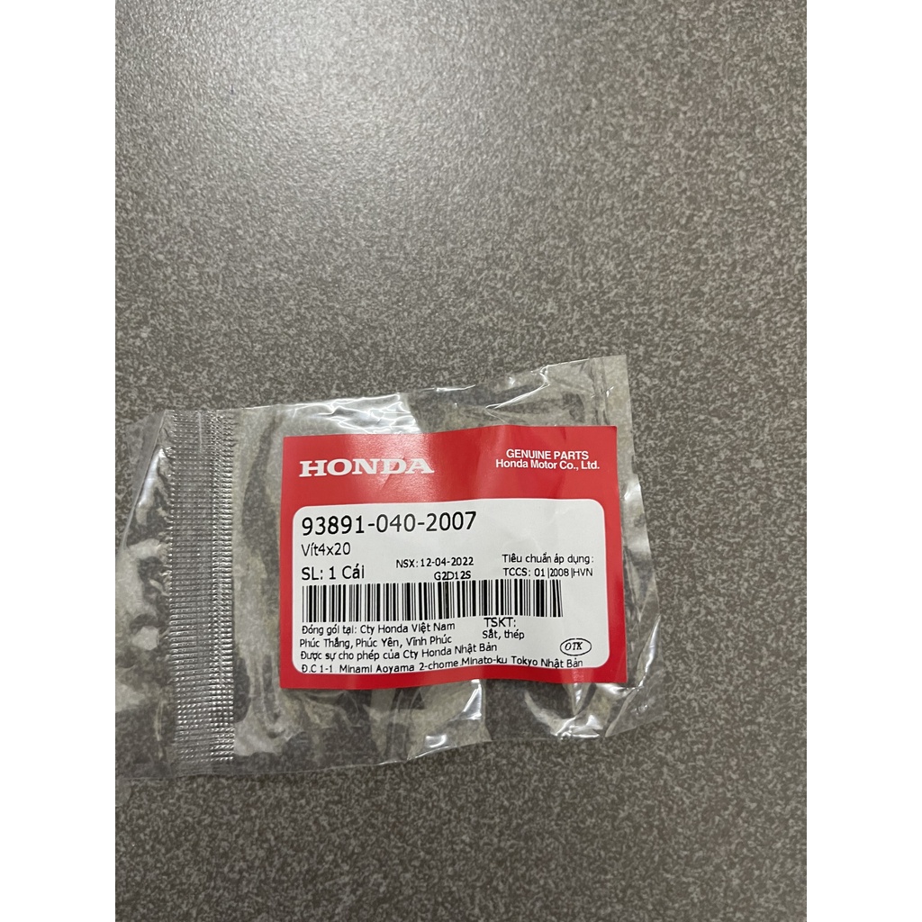 ốc kẹp 4mm nắp sau nắp trước tay lái tất cả xe số hàng chính hãng 938910402007 64521MN500