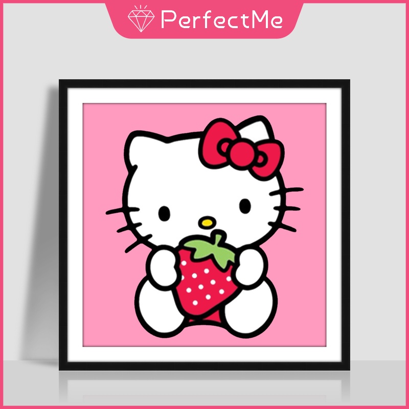 Bộ Tranh Đính Đá 5D Tự Làm 30x30CM Hình Hello Kitty Trang Trí Nhà Cửa