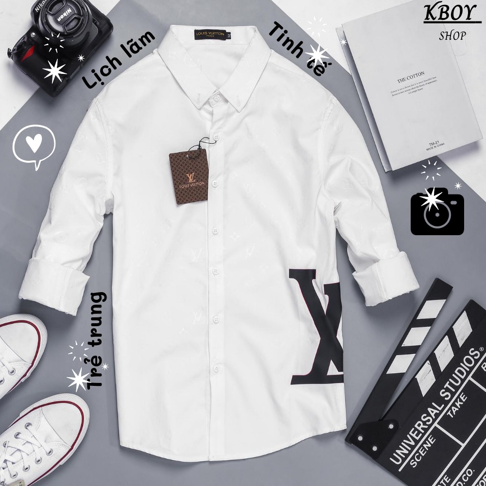 Áo sơ mi nam tay dài cotton TRẮNG/ĐEN phong cách hàn quốc - thấm hút co giãn tốt không nhăn, xù thích hợp dự tiệc - F108 | BigBuy360 - bigbuy360.vn