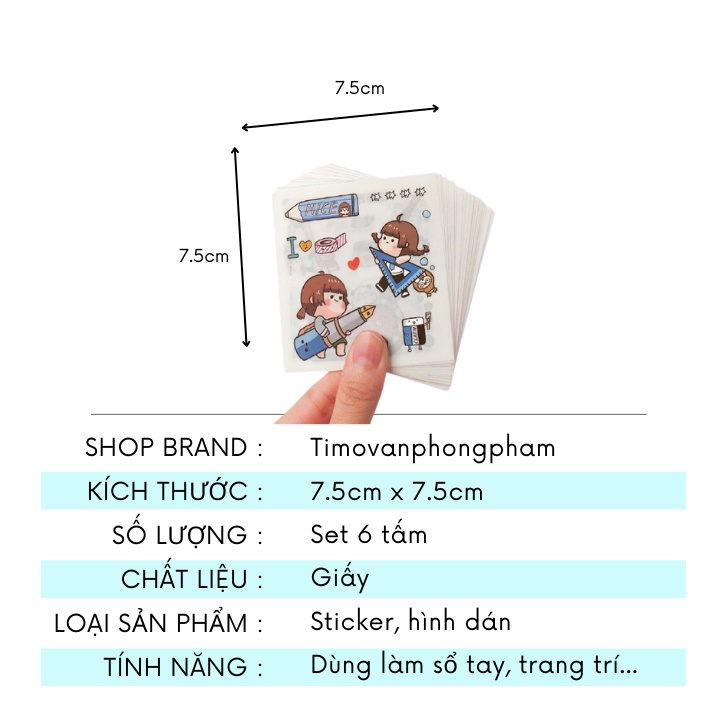 Sticker Cute Dễ Thương Ngẫu Nhiên  Trong Set 100 Tấm Và Stickers Vintage Dán Sổ Decor Siêu Xinh ST1