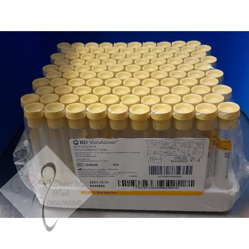 Hộp 100 Ống nghiệm ACD dùng lấy máu chân không trong PRP 8,5ml hàng USA