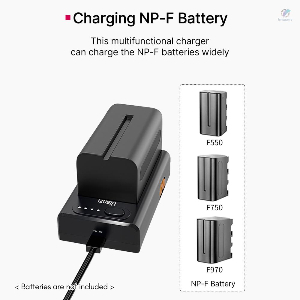 Bộ Sạc Pin Máy Ảnh Đa Năng Ulanzi NP-F01 Đầu Vào Type-C PD / USB-A & D-TAP Ou 22W Cho Pin Máy Ảnh F550 / F750 / F970