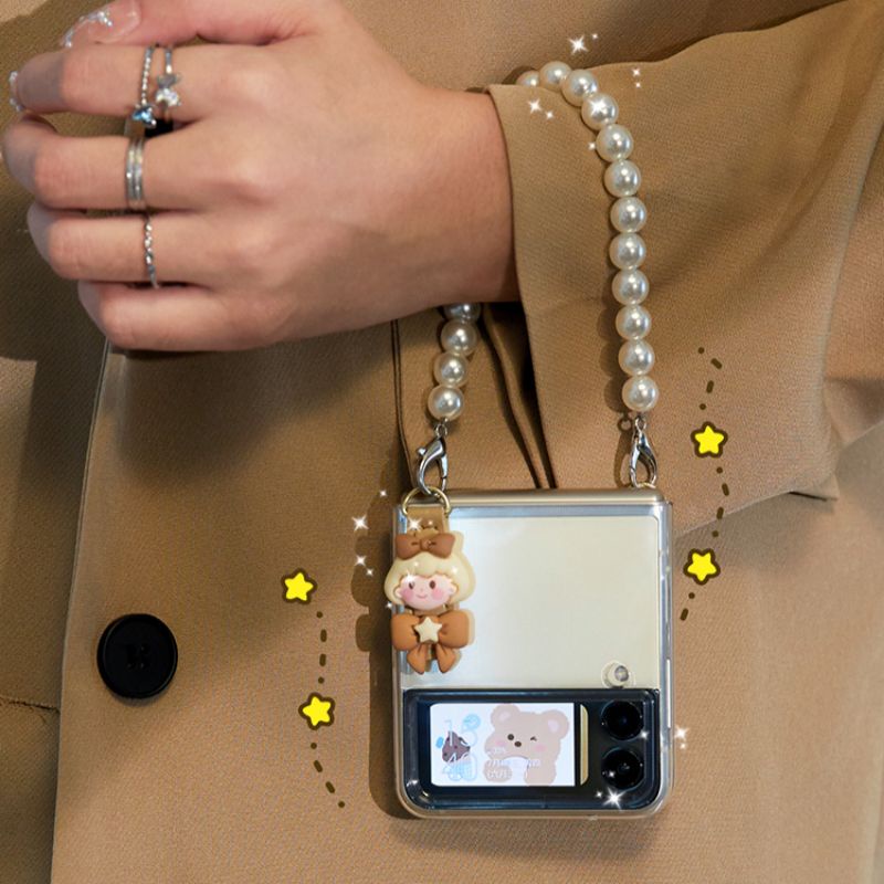 [HÀNGSẴN] Ốp trong suốt Samsung Z Flip 3 / Z Flip 4 bowtie girl dây xách đáng yêu cute / Z Flip3 / ZFlip4 / Z Flip4/