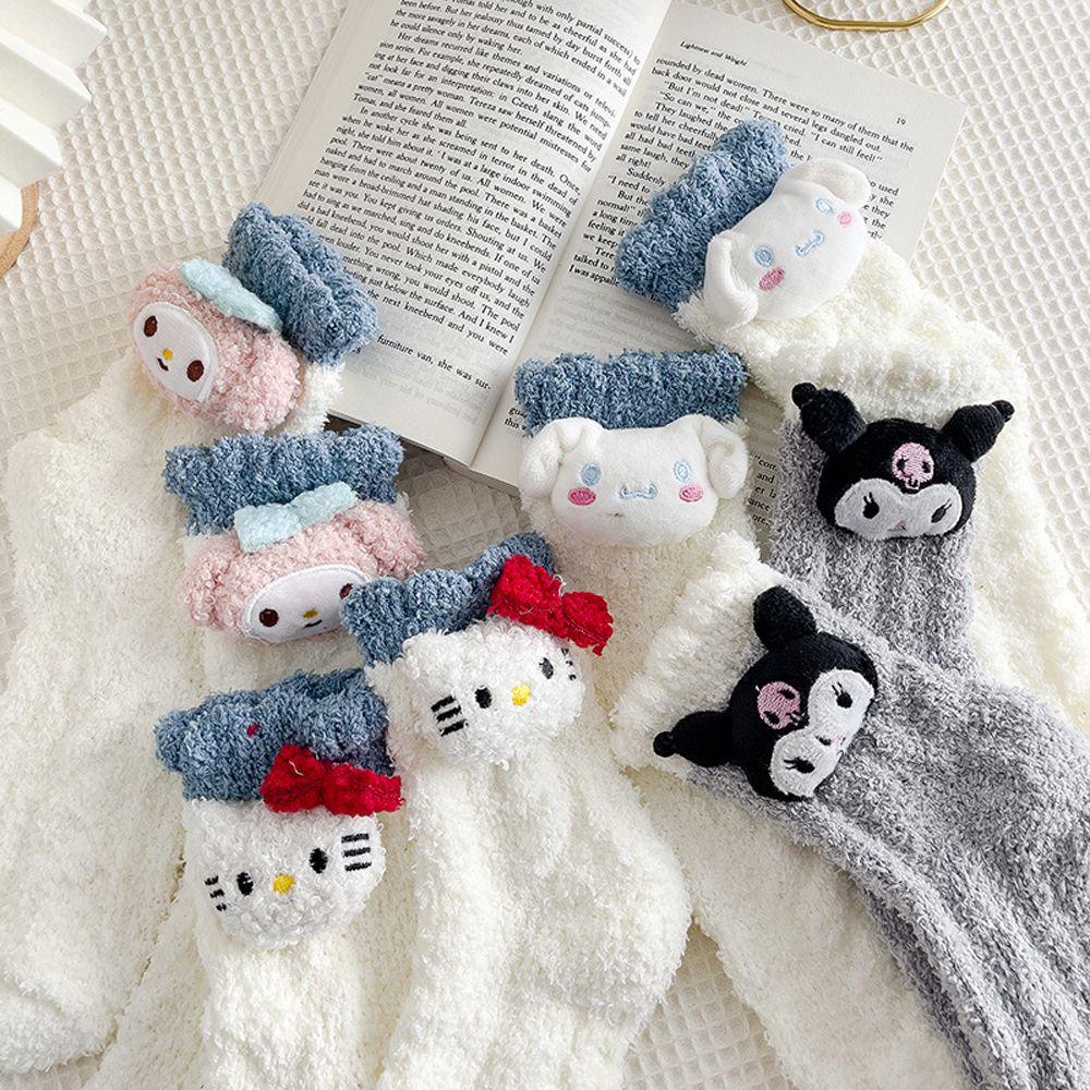 Vớ Cotton Mềm Mại Thoáng Khí In Hình Kuromi Cinnamoroll Dễ Thương Cho Nữ