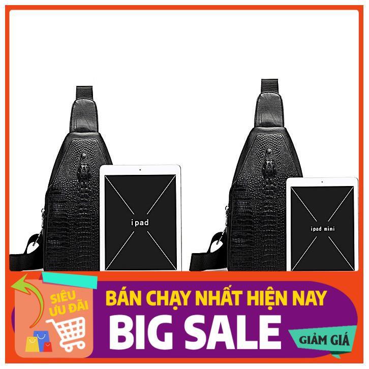 [FREE SHIP 50K TOÀN QUỐC] Túi đeo chéo da thật vân da cá sấu HOT TREND 2019 - M08