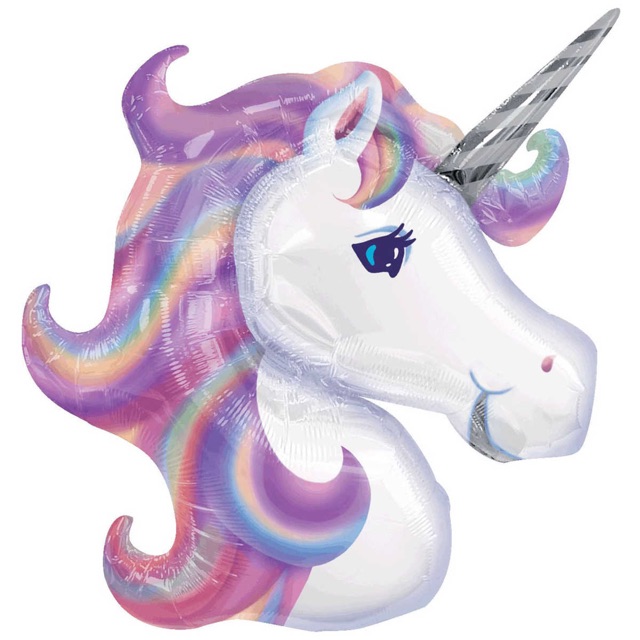 BÓNG NHÔM HÌNH NGỰA UNICORN ( cỡ lớn 80cm)