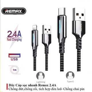 Cáp sạc nhanh Type C tự ngắt Remax RC-123i chính hãng