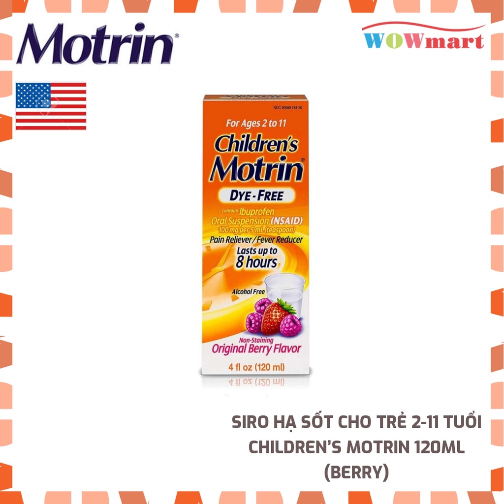 Siro hạ sốt cho trẻ 2-11 tuổi Children’s Motrin 120ml