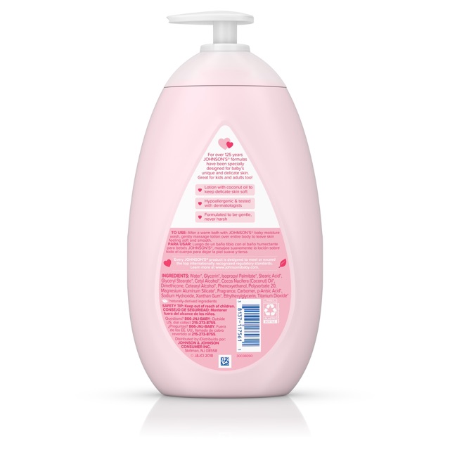 ]🇺🇸]800ml-KEM DƯỠNG DA CHO BÉ Johnson's Moisturizing Pink Baby Lotion with Coconut OiL