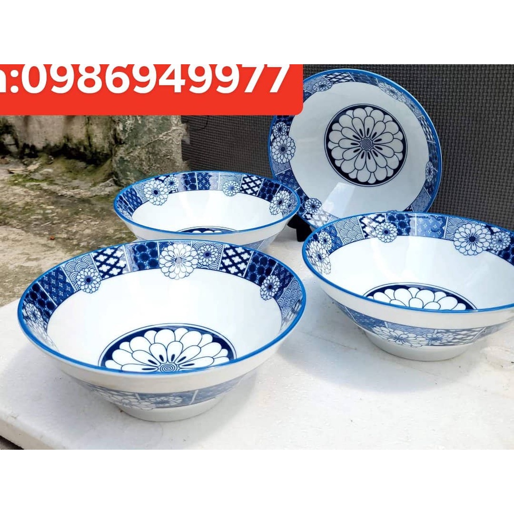 Tô loe bún phở- bát chiết yêu-tô khum bát đĩa bát tràng cao cấp-gốm sứ xanh lam