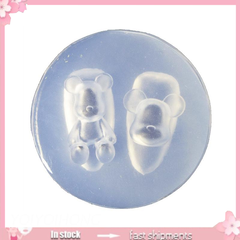 Khuôn Silicone Tạo Hình Trang Trí Móng Tay 3D DIY Hình Chú Gấu Đáng Yêu