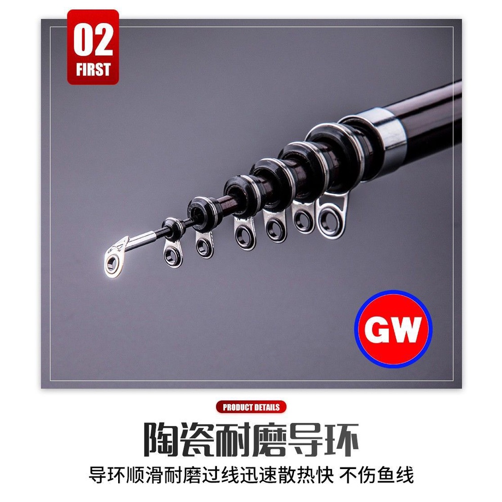 Cần máy rút GW chính hãng, cần câu máy rút chính hãng GW,3.6m,4.5m,5.4m