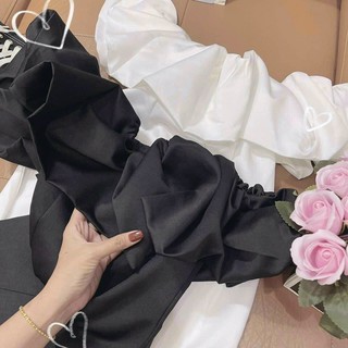 Váy trễ vai bèo thô