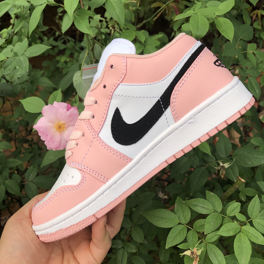 Giày Jordan Hồng Cao Cổ, Giày sneaker nữ JD1 màu hồng cao cổ, thấp cổ nữ hot trend