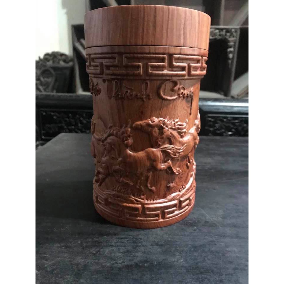 Hộp Đựng Trà chữ phúc gỗ hương