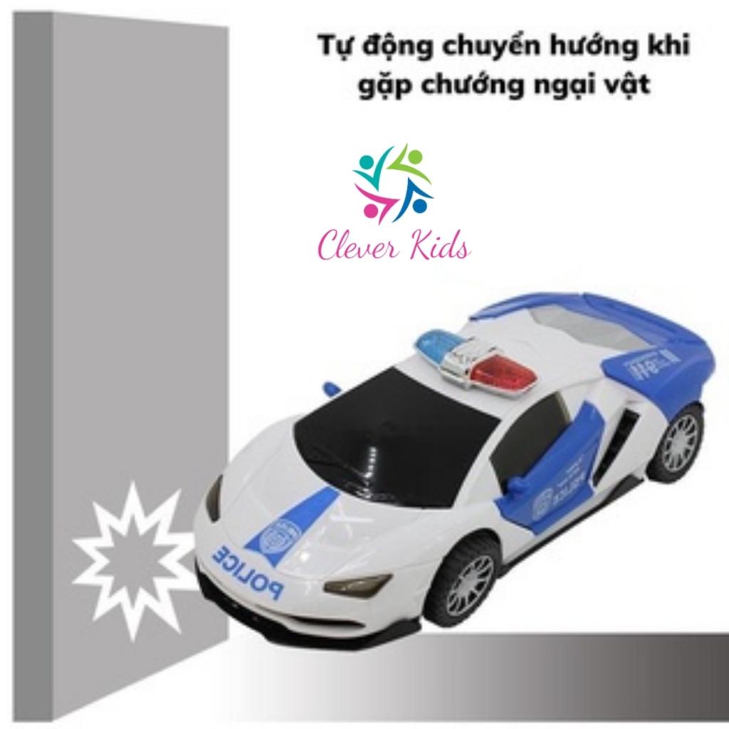 Ô tô cảnh sát đồ chơi ô tô biến hình xoay 360 có đèn có nhạc loại xịn