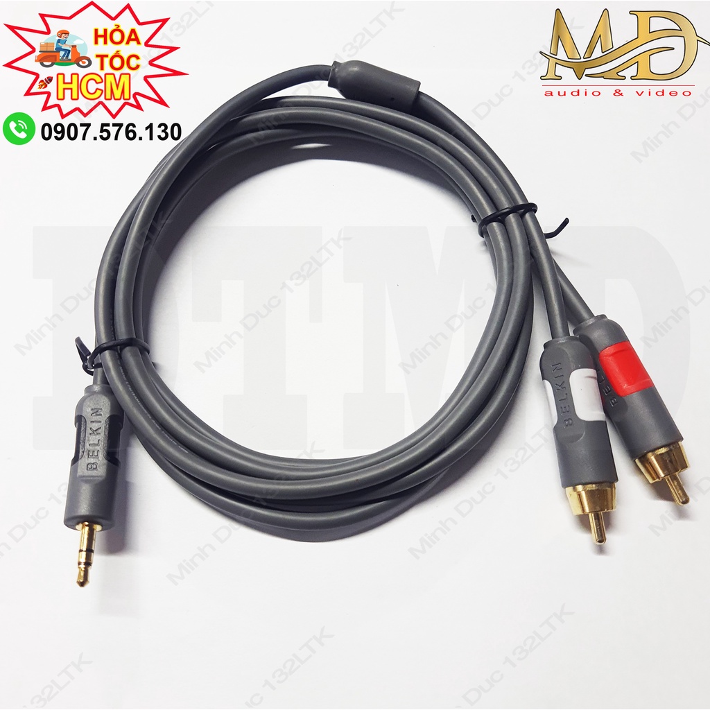 Cable 3.5mm to RCA - Dây 3.5 ly sang 2 AV bông sen JSJ Italia Monster - kết nối điện thoại máy tính tivi tới loa amply