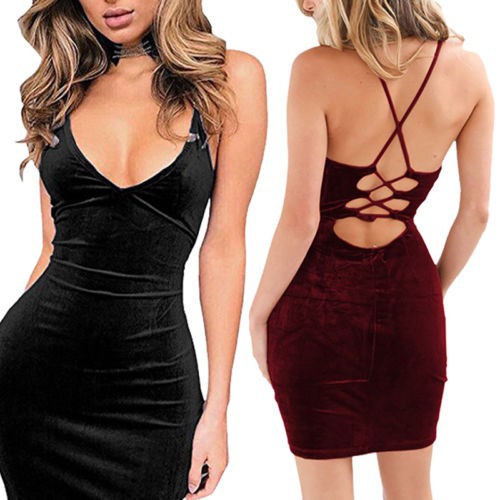 NFW♥Fashion Sexy Hot Women Bandage Low Cut Party Mini Dress