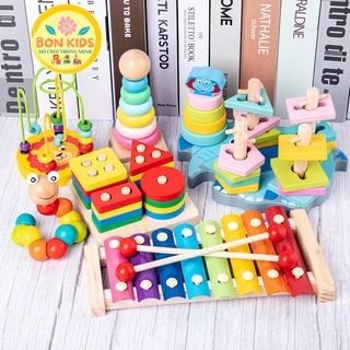 Combo Đồ chơi gỗ Montessori cho bé tư duy, phát triển trí tuệ vừa học vừa chơi - Đồ chơi giáo dục cho bé