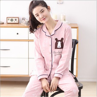 Bộ Pijama nữ trẻ trung cách tân kiểu Hàn, chất cotton 100% mặc được 4 mùa trong năm