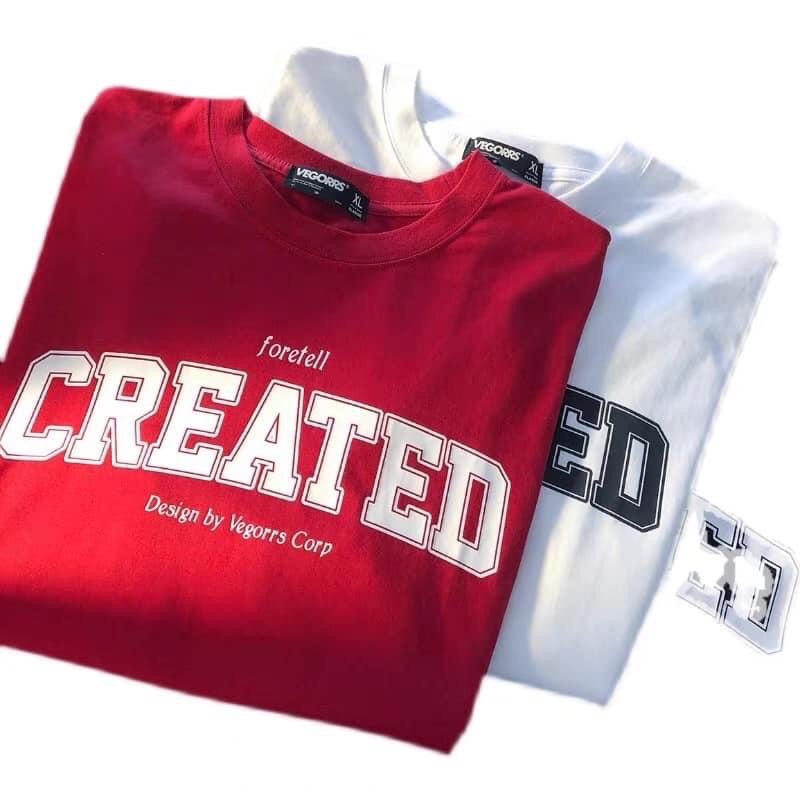 [ Rẻ vô địch ] Áo thun cotton tay lỡ dáng rộng unisex - CREAT