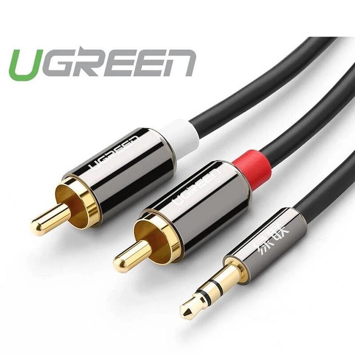 Dây Audio 3,5mm ra 2 đầu RCA (Hoa sen) dài 3M UGREEN AV116 10590