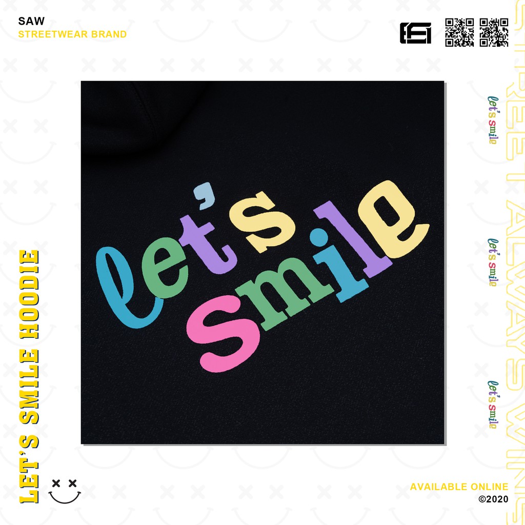 Let's Smile Hoodie màu đen - HD1112020500 | BigBuy360 - bigbuy360.vn