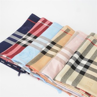 Khăn Choàng Cổ Lụa Thời Trang Họa Tiết Kẻ Sọc Cao Cấp Classic British Plaid Cotton Scarf Girl Spring & Autumn Summer