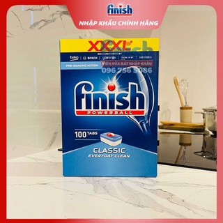 Viên rửa bát Finish Classic  57/ 60/90/100/110/120 viên, ngâm và làm sạch sâu các vết dầu mỡ cứng, an toàn với sức khoẻ
