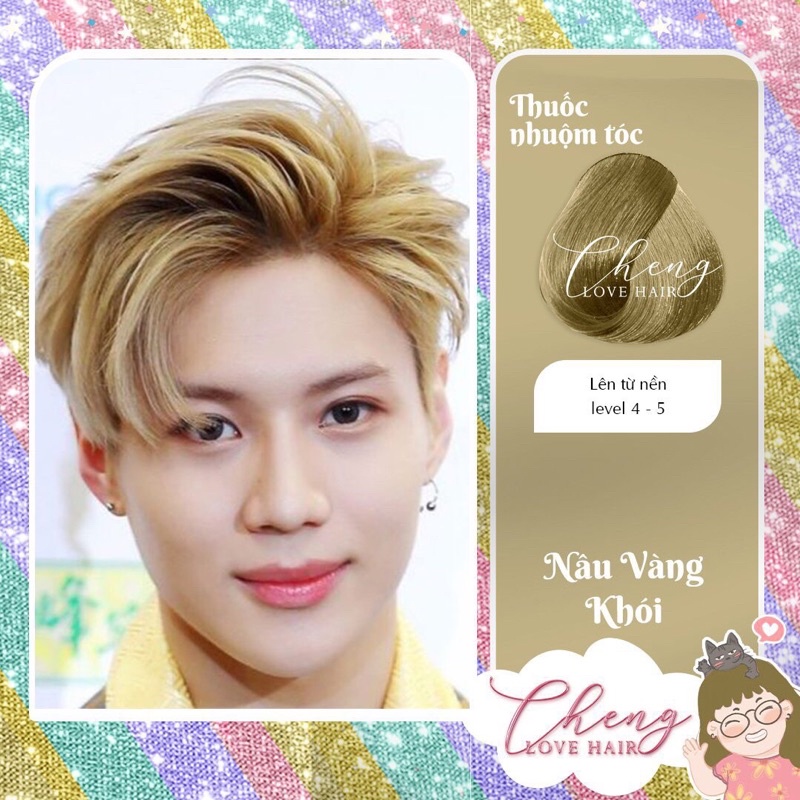 Thuốc Nhuộm Tóc NÂU VÀNG KHÓI Nam / NÂU VÀNG ÁNH KHÓI Không Tẩy | Chenglovehair, Chenglovehairs