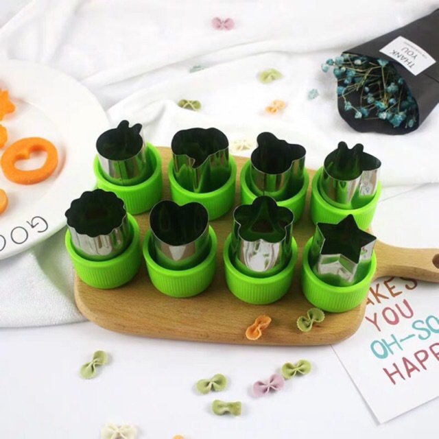 Bộ khuôn cắt củ quả thạch bánh, khuôn nhấn đa năng khuôn tỉa trái cây