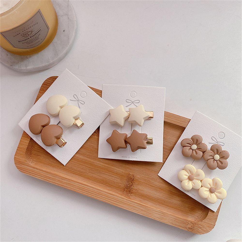 Shanlin Set 2 Kẹp Tóc Hình Trái Tim / Ngôi Sao / Gấu Xinh Xắn Cho Bé Gái