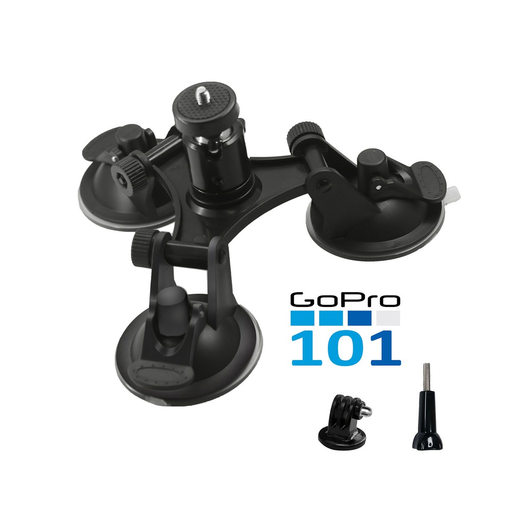 Đế Hít Kính 3 Chân Bằng Nhựa cho GoPro, SJCam, Xiaomi Yi, Yi Action, Osmo-Chân Đế Gắn Kính ô tô Hút Chân Không-GoPro101