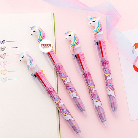 &lt;Ảnh Thật Shop Chụp&gt; Bút Bi 6 Ngòi Nhiều Màu Hình Ngựa Chibi D153
