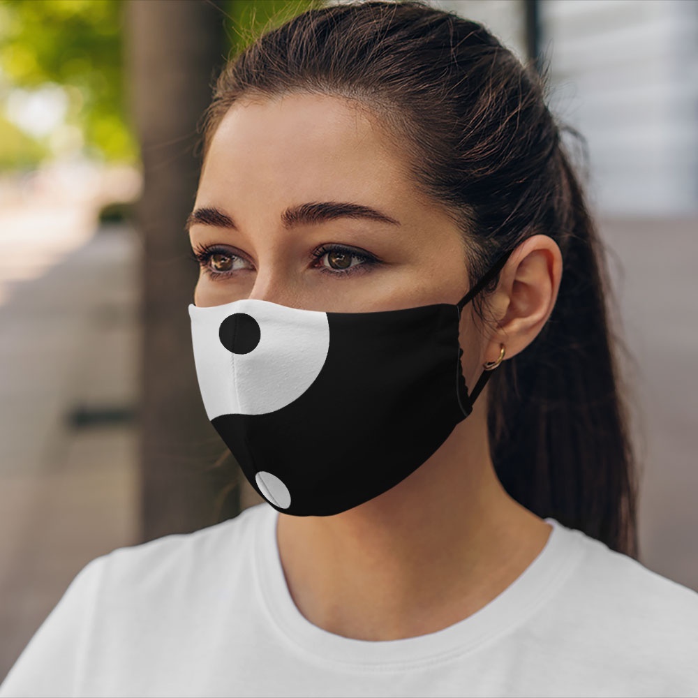 Khẩu Trang Vải Bảo Hộ Bát Quái_888 SoInk Vải Cotton 100%, Kháng Khuẩn, Không Đau Tai, Dễ Thở Dành cho Nam Nữ