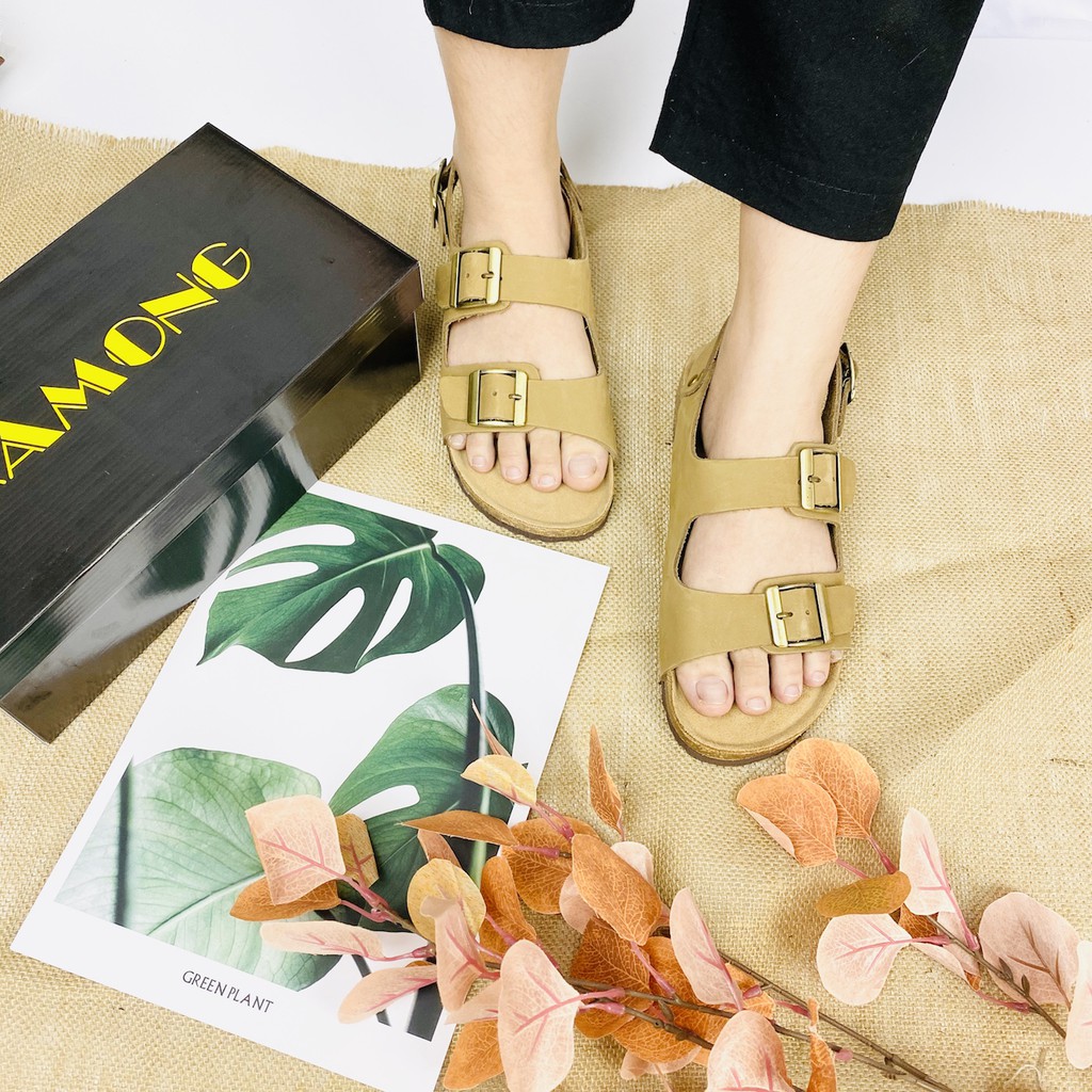 Sandal nữ quai ngang đế trấu cao cấp KAMONG BM004BR