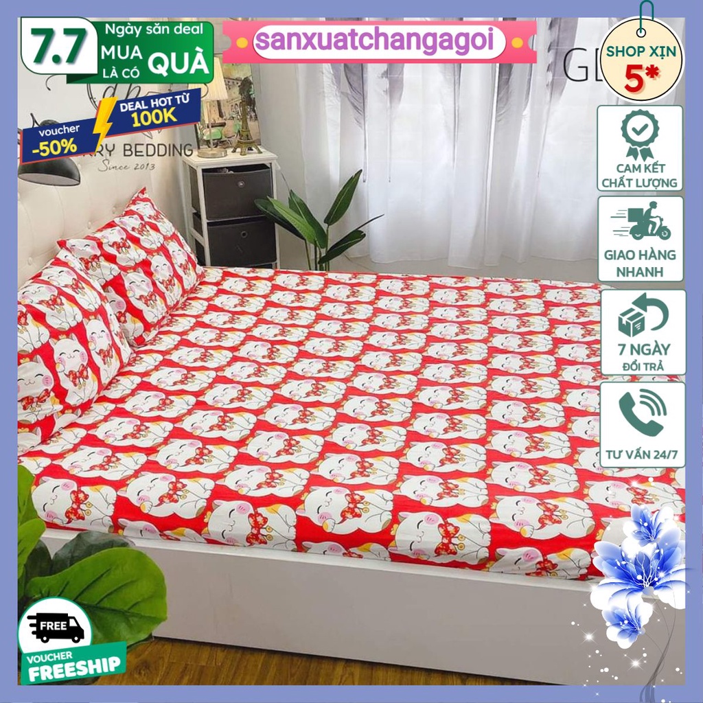 ga trải gường,ga boc đệm,nhiều kích thước 1m2 bọc đệm poly-mèo đỏ