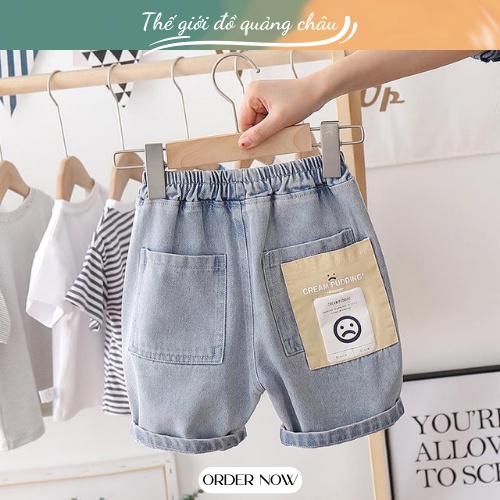 Quần Short Bò Co Giãn, Cạp Chun Mềm Mại Dành Cho Bé - Hàng Quảng Châu Cao Cấp (QB25)