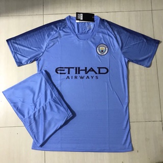 Bộ quần áo bóng đá Mancity xanh
