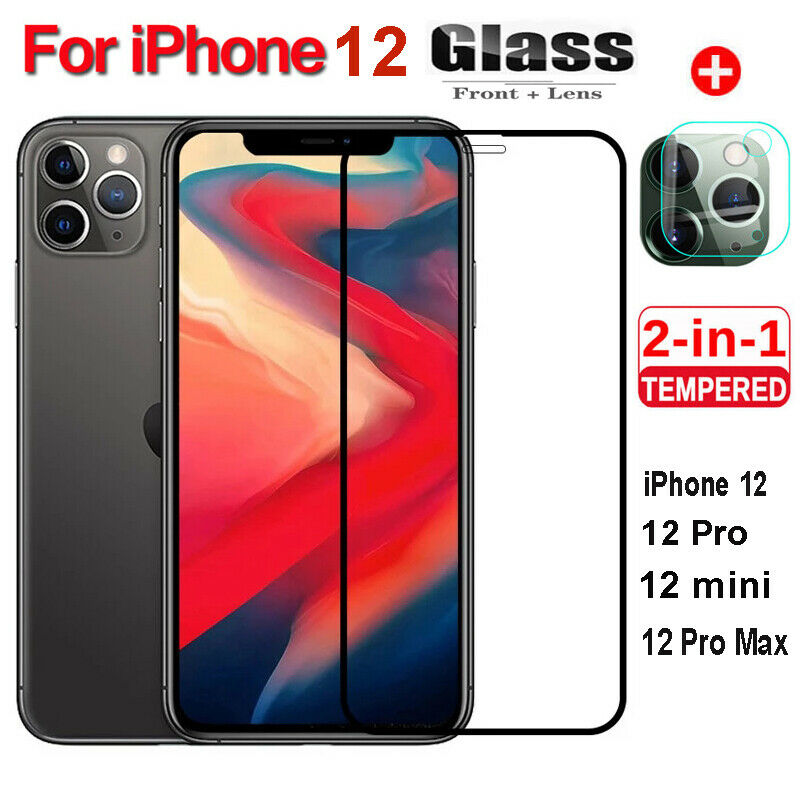 2 in 1 Kính Cường Lực Bảo Vệ Camera Và Màn Hình Cho Iphone 12 Pro Max 12 Mini 5g