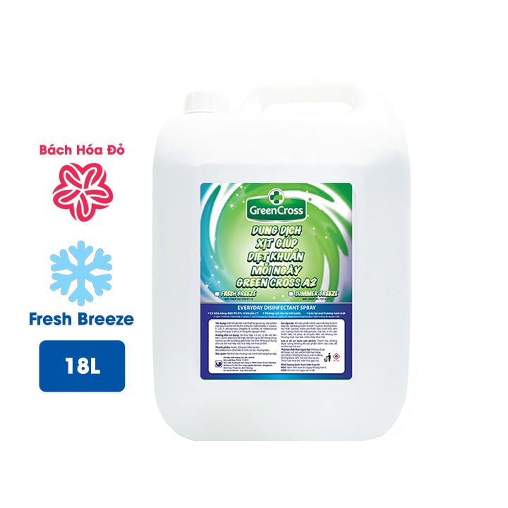 Dung dịch xịt diệt khuẩn GREEN CROSS A2 can 18L - Hương Fresh