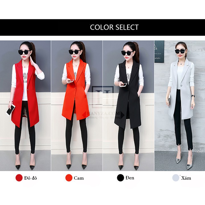 Áo gile nữ dáng dài RX-007 | BigBuy360 - bigbuy360.vn