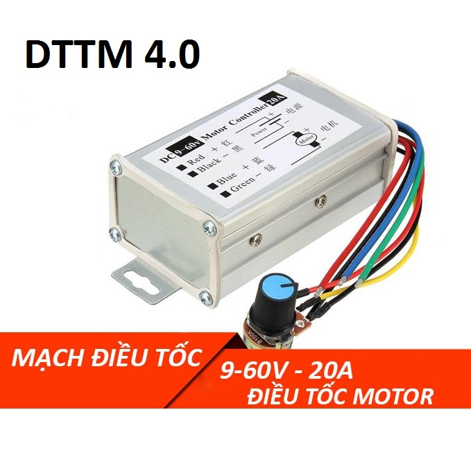 Bộ điều tốc 1200W Điều chỉnh tốc động cơ DC PWM 9-60V 20A