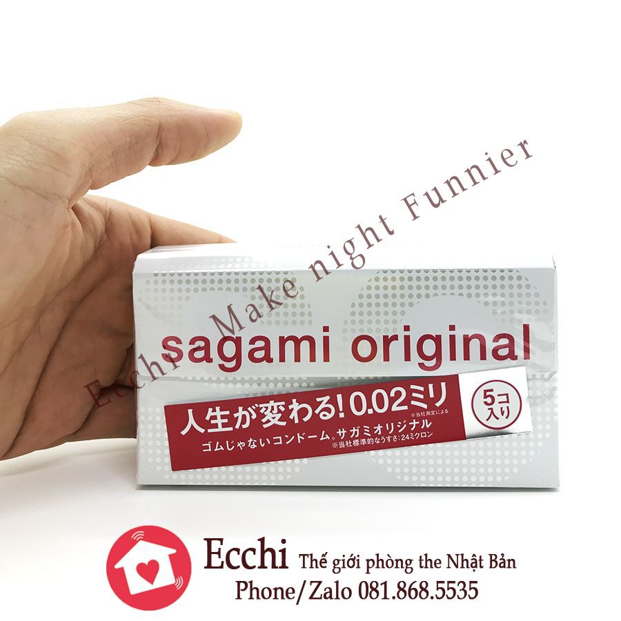 Bao cao su Sagami Original 0.02 Hộp 5 cái [HÀNG NHẬT CHÍNH HÃNG]