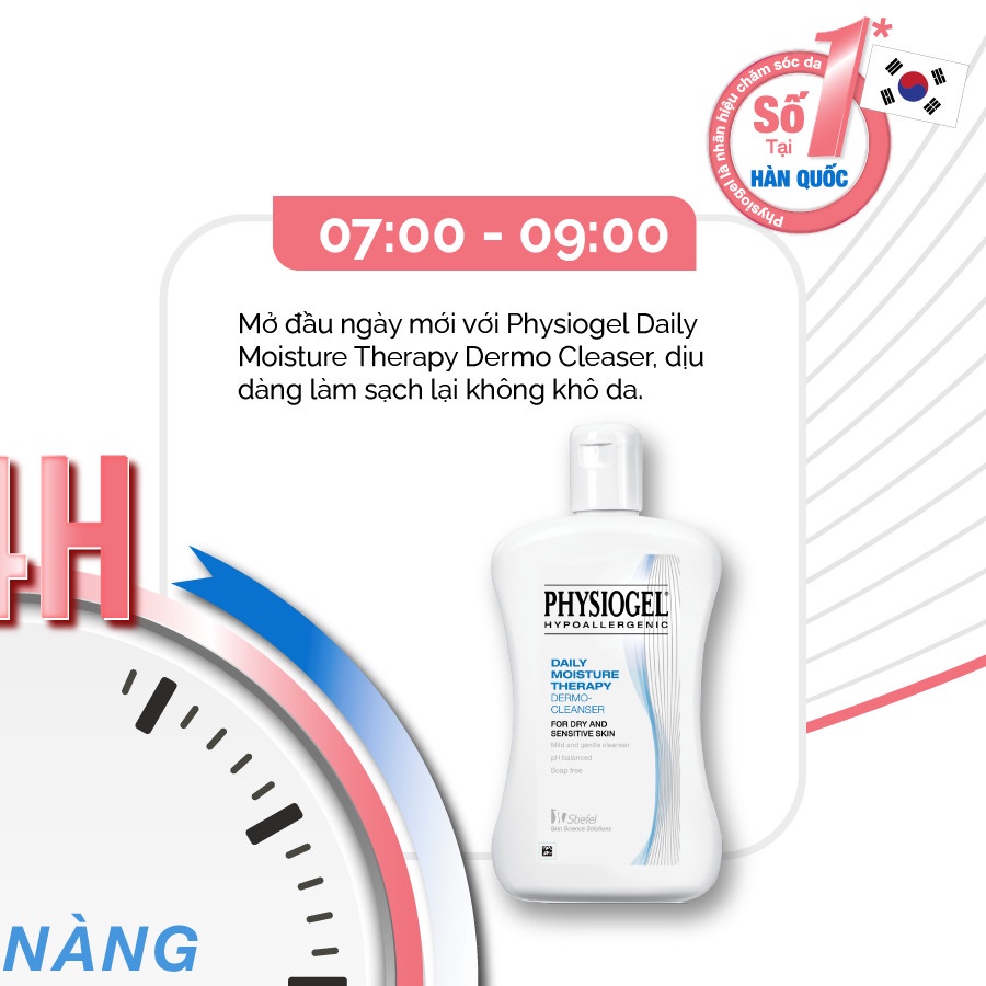 SỮA RỬA MẶT PHYSIOGEL DAILY MOISTURE THERAPY DERMO-CLEANSER 150ML