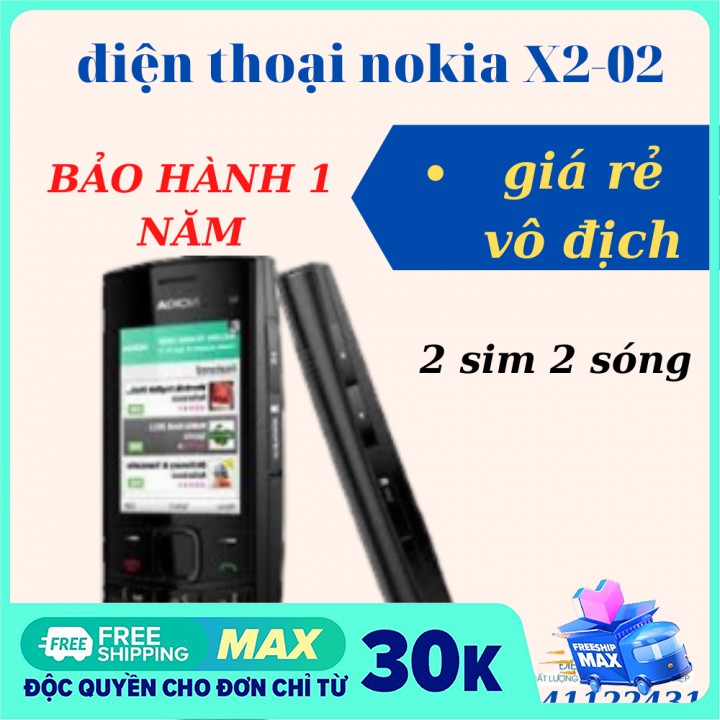 [GIÁ SỐC]Điện thoại Nokia X2-02 -2 SIM,2 SÓNG