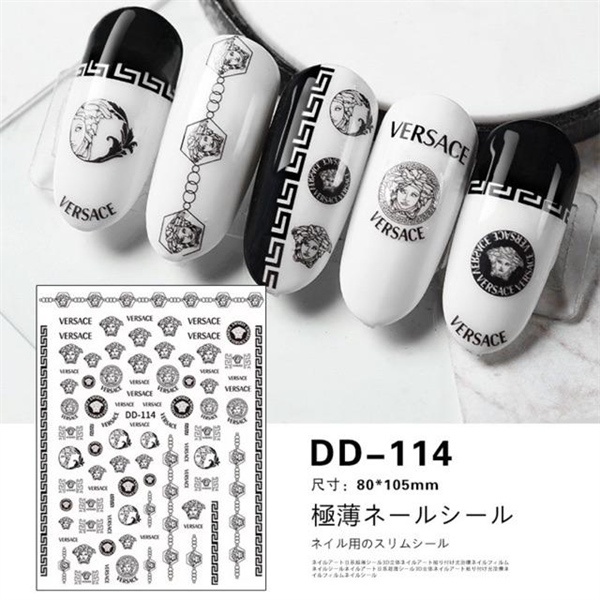 Sticker nail - Decal dán móng tay Thương hiệu - VERSACE - DD-114